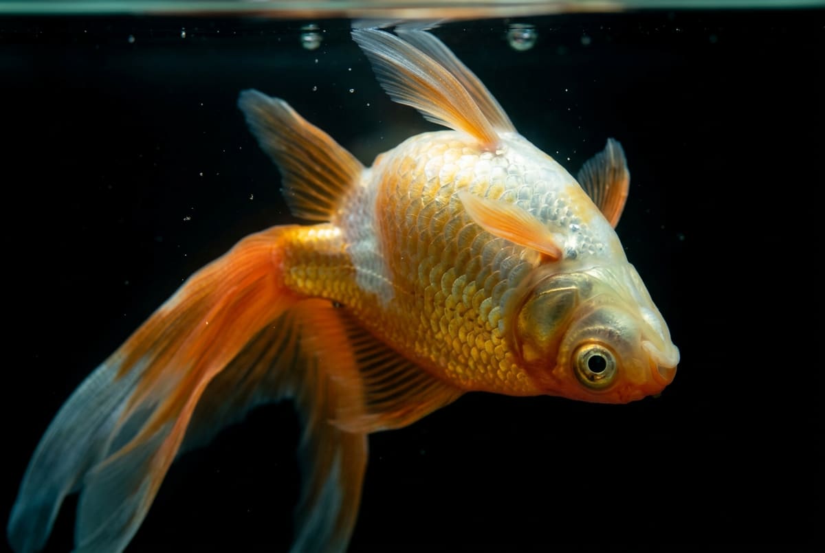 Swim bladder disorder: a fish floating on its side unable to right itself